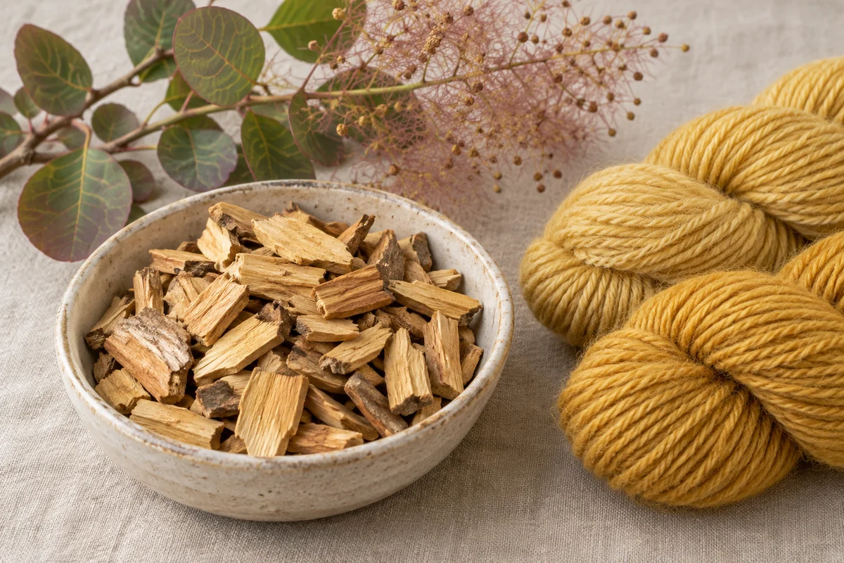Fustete: materia tintórea y muestras textiles orientativas — TEJIDOTECA
