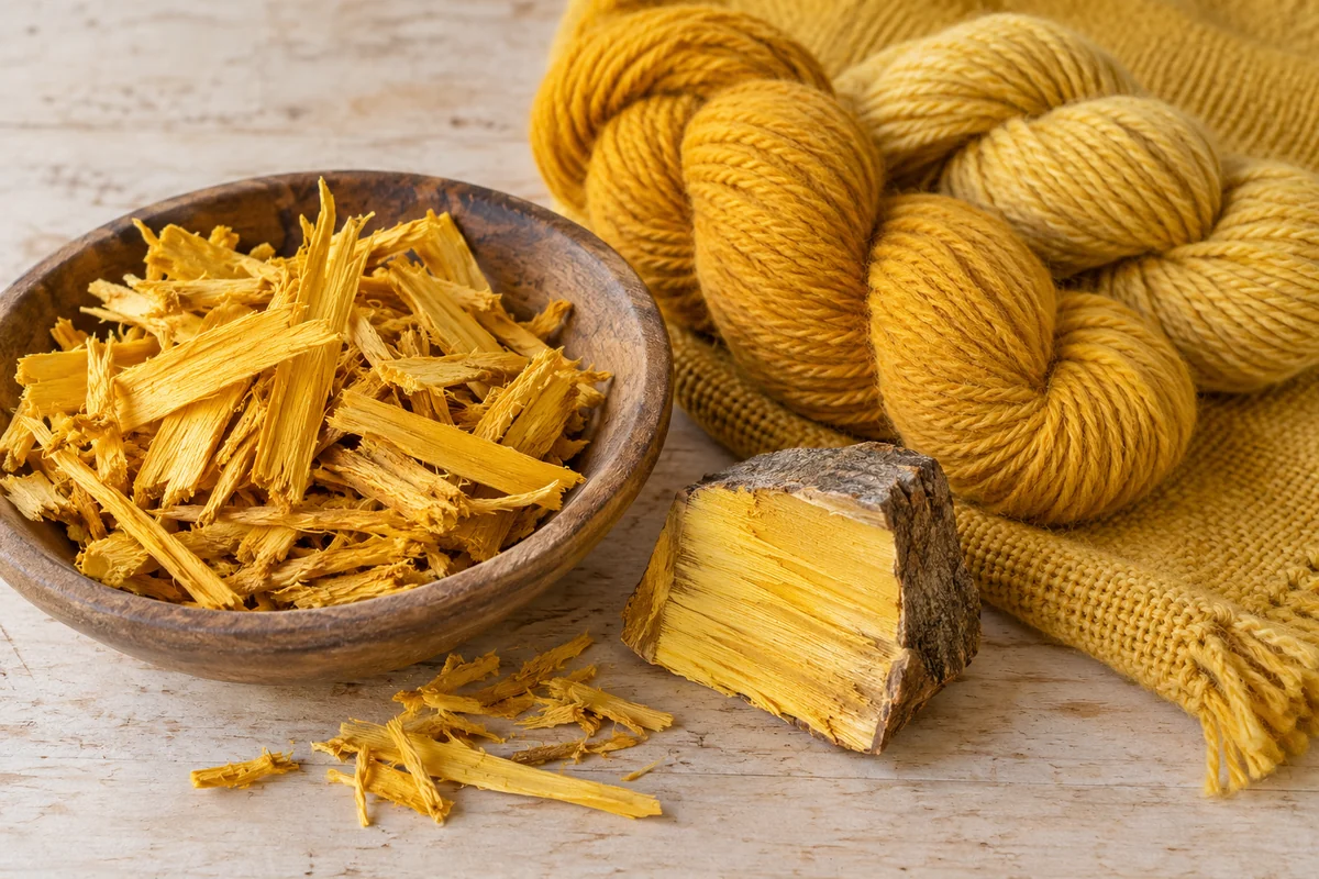 Naranjo de los osages: materia tintórea y muestras textiles orientativas — TEJIDOTECA
