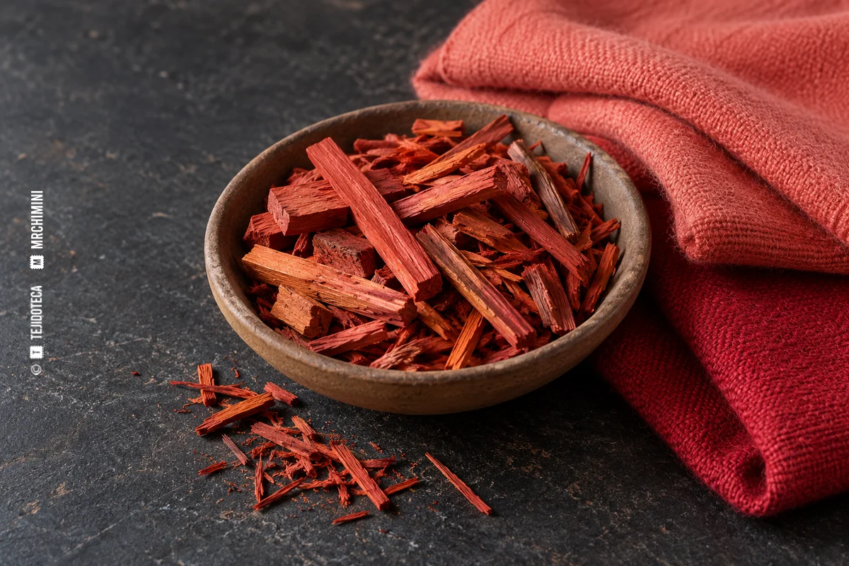 PALO DE SAPPÁN · TEJIDOTECA Astillas de palo de sappán y muestras textiles rosadas — TEJIDOTECA
