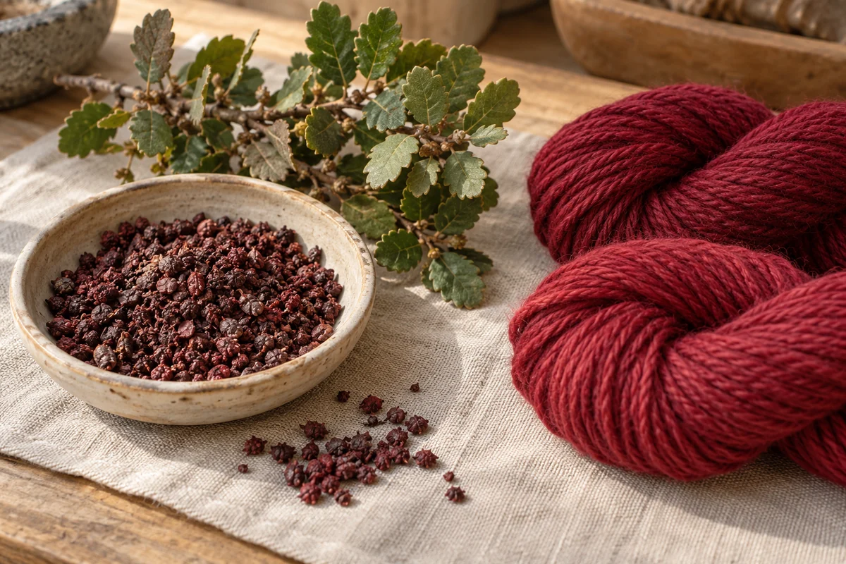 Quermes: materia tintórea y muestras textiles orientativas — TEJIDOTECA