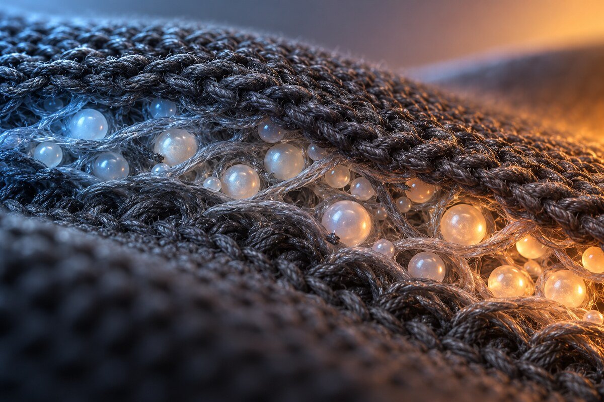 Microcápsulas PCM integradas en una estructura textil