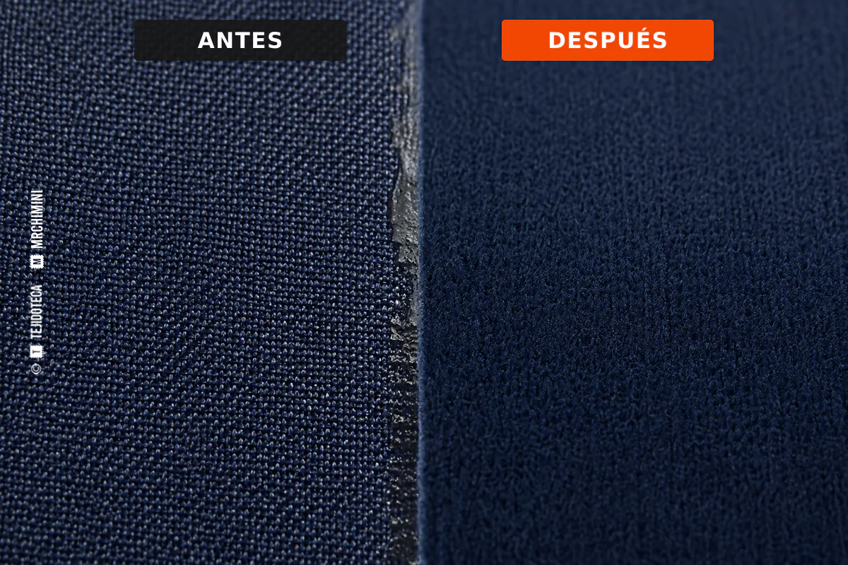 Comparación del mismo soporte antes y después del flocado